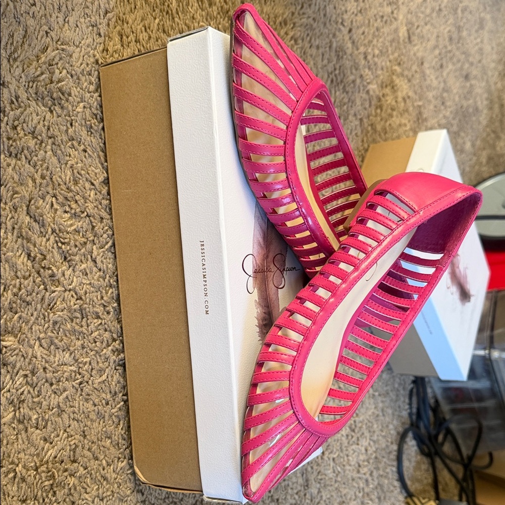 Jessica Simpson pink flats. Size 7